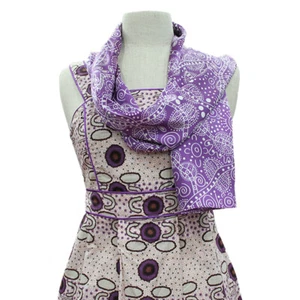 Bufanda para mujer Warrina Designs Bush Tucker 100 % seda arte aborigen australiano - Imagen 1 de 5