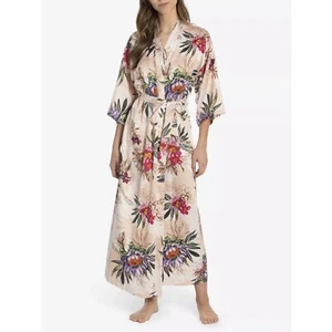LINEA DONATELLA Damen Morgenmantel Fiona matt Satin beige S/M - Bild 1 von 2