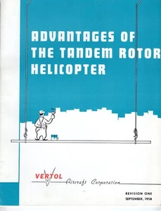 Folleto de helicóptero de avión VERTOL 44 H-2 rotor tándem vintage octubre 1958 aviación - Imagen 1 de 6