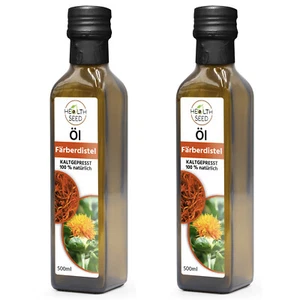 2x500 ml Distelöl Färberdistelöl Health Seed® Ungefiltert Kaltgepresst - Bild 1 von 3