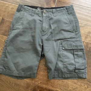 Volcom Mens Gray Shorts Size 30 Measure 32X9 Cotton Blend Cargo Pocket AP14 - Picture 1 of 19