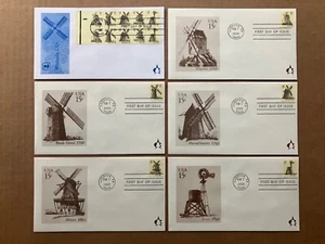 1980 15c USA Windmills 1738-42 Andrews Cachet FDC Master Set of (6) LE 121/1000 - Picture 1 of 13