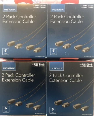 Insignia 6' Extension Cable for NES and SNES Controllers (2-pack)(x4) Black - Image 1 of 3