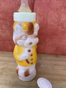 Vintage Evenflo Waschbär Kunststoff 8 Unzen Babyflasche Ravenna Ohio USA Tier gelb - Bild 1 von 11