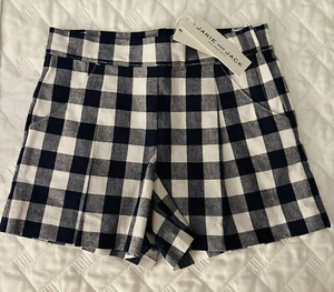 NWT Janie and Jack Girls Navy Blue and White Gingham Shorts Size 6 - Picture 1 of 5