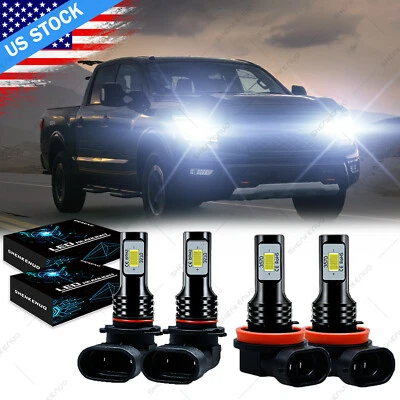 For Nissan Titan 2017 2018 2019 2020 2021 6000K LED Headlights High Low Beam Kit - Image 1 of 4