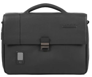 "Piquadro - Leather Akron Expandable Folder - with 15.6" computer holder" - Picture 1 of 4