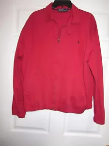 POLO RALPH LAUREN GIACCA DA GOLF DA UOMO ROSSA VINTAGE HARRINGTON, TAGLIA LARGE, #431MH - Foto 1 di 12