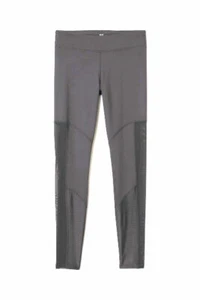 H&M Black Yoga Shaping Waist Sports Leggings Mesh Inserts NEW XL - Picture 1 of 9