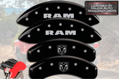 Dodge Ram 1500 2013-2023 EcoDiesel delantero trasero negro MGP pinzas de freno cubiertas cabezal Foto 1 de 4
