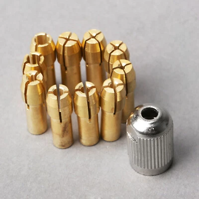 Brass Collets 4.8mm Shank Electric Mill Shaft Screw Cap Set For Grinder Rotary - Image 1 of 4