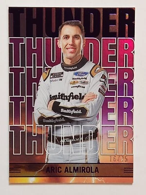 2023 Panini Chronicles NASCAR Racing Thunder #7 Aric Almirola Purple #16/25 - Image 1 of 2