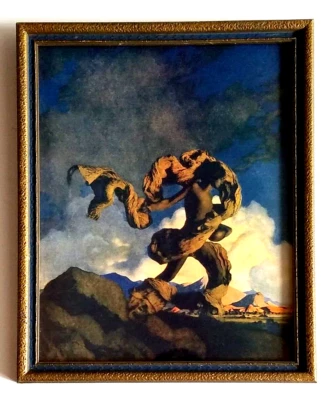 Litografía Original Rara Maxfield Parrish "Cadmus Sembrando Los Dientes del Dragón" Foto 1 de 4