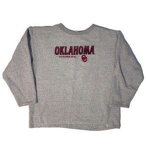 Red Oak Oklahoma Sooners Women's Grey Sweatshirt - L College Football Boomer - Picture 1 of 8