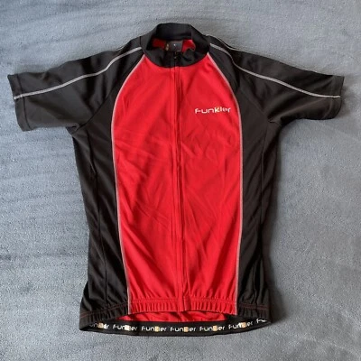 Funkier Bike Short Sleeve Full Zip Red/Black Cycling Jersey Small - Image 1 of 4