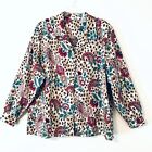 Alia Women Size 18W Multicolor Floral Blouse Button Front Shirt Long Sleeve 