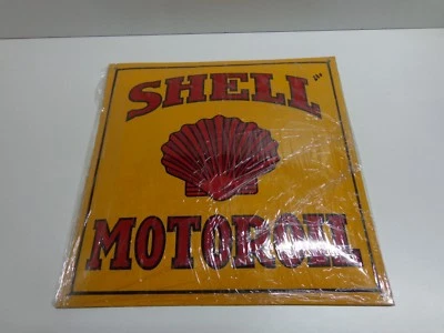 Letrero de hierro esmaltado SHELL MOTOR OIL 40x40 Foto 1 de 4