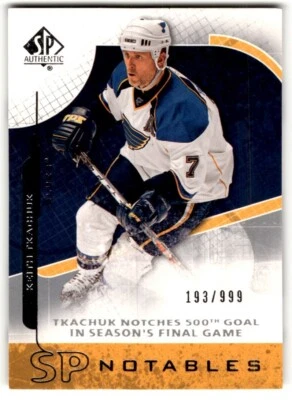 Keith Tkachuk 2008-09 SP Authentic Notables /999 #133 St. Louis Blues - Image 1 of 2