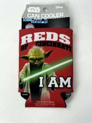 Cincinnati Reds MLB Enfriador de latas Manga de botella Abrazador Star Wars Yoda Team Foto 1 de 2