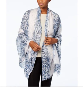 Steve Madden Urban Reptile Wrap & Scarf - Blue/White/Pink - One Size - Picture 1 of 2