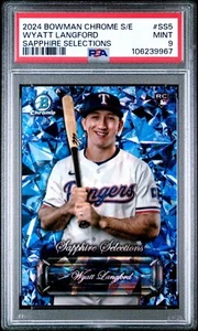 2024 Bowman Chrome Sapphire Wyatt Langford RC Sapphire Selections PSA 9 - Picture 1 of 2