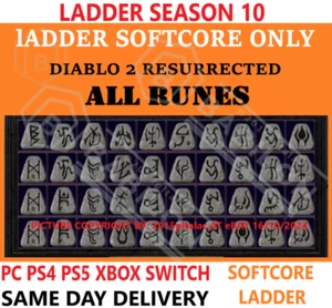 LADDER S11 ALL RUNES ✅ PC PS4 PS5 XBOX SWITCH ✅ DIABLO 2 RESURRECTED ITEMS D2R - Picture 1 of 16
