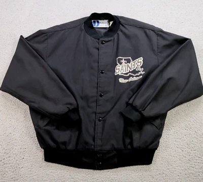 Винтажный Новый Орлеан святых куртка мужская большой черный Dunbrooke NFL бомбардировщик редкая 70-х - Изображение 1 из 4