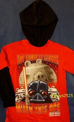 Star Wars Angry Birds La Fuerza Camiseta Con Capucha 4 5 6 7 8 10-12 14 16 18 Nueva  Foto 1 de 2