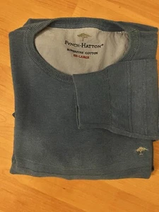 Fynch-Hatton Herren Langarm Pullover Fein Strick Gr. XXL 100% Baumwolle blau - Bild 1 von 1