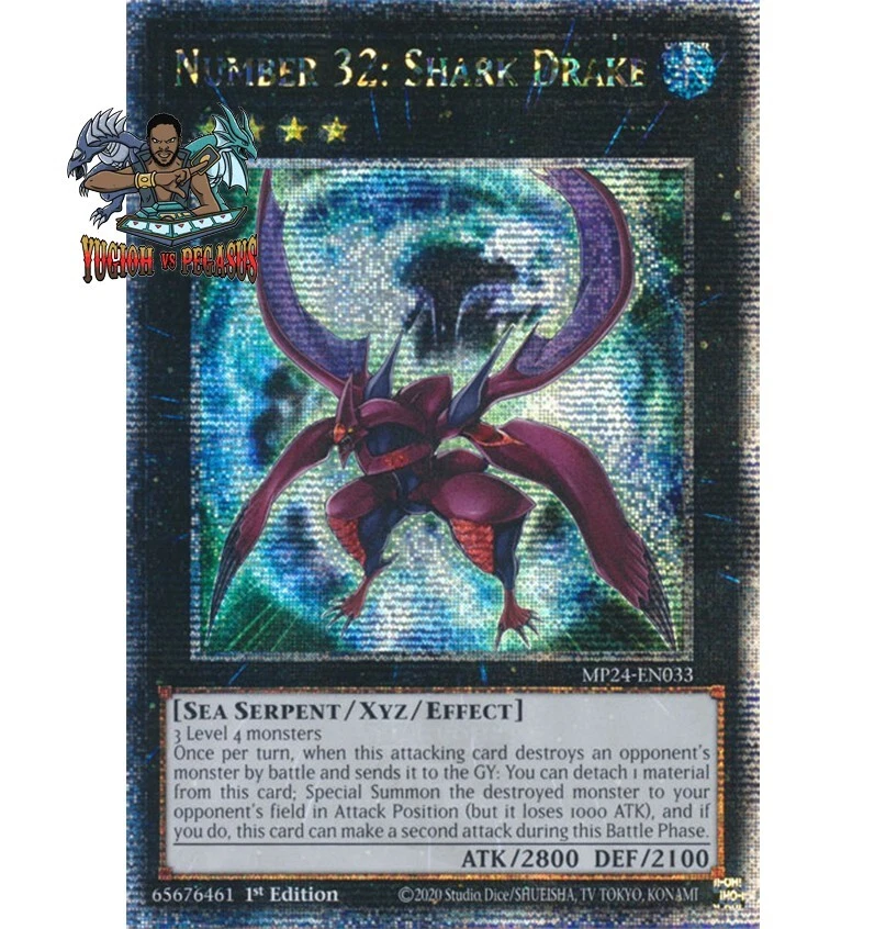 Yugioh! 1x Number 32: Shark Drake MP24-EN033 Quarter Century Secret Rare NM - Image 1 of 1