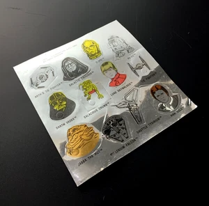 STAR WARS DARTH HAN SOLO paper reinforcement  sticker decal foil chrome 1983 - Picture 1 of 5