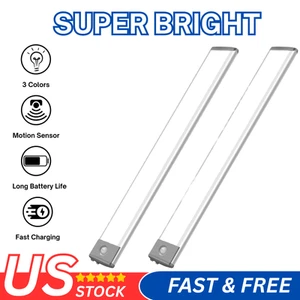 Wireless Kitchen Under Cabinet Motion Sensor 60 LED Light Lamp Battery Operated - Picture 1 of 11