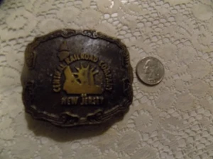 New Vintage Brass Central Railroad Company New Jersey Belt Buckle - Picture 1 of 4