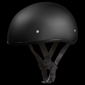 DOT Approved Daytona Skull Cap Half Shell Motorcycle Helmet W/O Visor Dull Black - Picture 1 of 4
