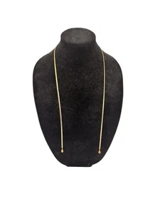 Vintage Gold Toned Slide Lariat Necklace Gold Tone Chain - Picture 1 of 5