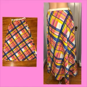 1970's Vintage Plaid Maxi Skirt Summit Boston Label EXCELLENT - Picture 1 of 10