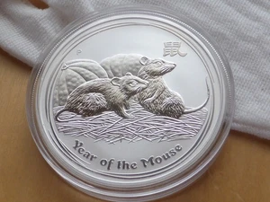 Silber Münze 1 oz Lunar II 2 2008 Maus Unze Silbermünze - Bild 1 von 2