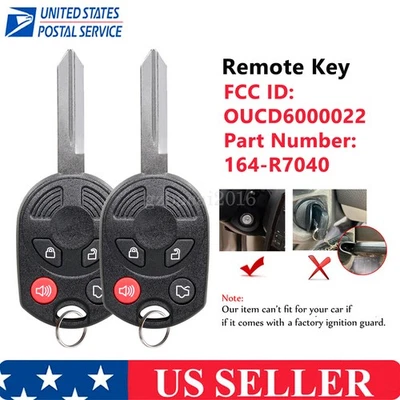 2 para Ford Fusion 2006 2007 2008 2009 2010 mando a distancia llavero 4B OUCD6000022 Foto 1 de 4