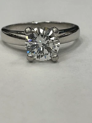 Anillo de diamantes naturales de platino corte brillante redondo VS1 1,50 quilates - Envío gratuito Foto 1 de 4