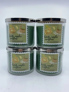 Bath and Body Works (4 Stück) Dutch Apple Waffles 3 Docht Kerze 14,5 Oz Neu! - Bild 1 von 3
