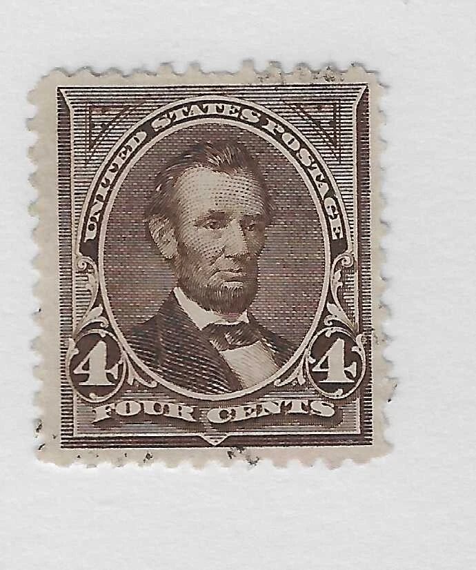 Scott # 254, 4 cents brown, Lincoln, 1894, XF, Cat. $70 - Image 1 of 1