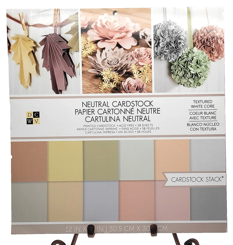 Retired DCWV Neutral 58 Sheets 12 x 12 Textured Cardstock Paper Pad - Image 1 of 1
