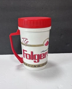 Vintage Folgers Racing Team TG Sheppards Thermal Coffee Cup Tim Richmond Nascar - Picture 1 of 6