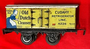 PRE WAR BING 0 GAUGE #4226 OLD DUTCH CLEANSER 4 WHEEL CUDAHY REFRIGERATOR CAR  - Picture 1 of 10
