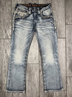 Джинсы Rock Revival Ashton Slim Boot мужские размер 31x29 джинсовая ткань искусственно состаренные легкая стирка - Изображение 1 из 4