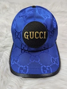 Gucci Blue Black Hat Baseball Cap M 58cm Off The Grid Unisex GG Logo Jeremy $680 - Picture 1 of 12