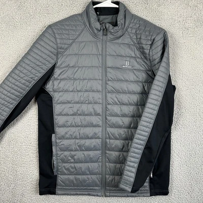 Chaqueta acolchada de nailon Under Armour para hombre grande gris bloque de color bolsillos con cremallera completa logotipo Foto 1 de 4