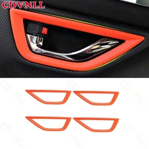 Cubierta de marco de decoración de manija de puerta interior naranja brillante para Subaru Forester 2019-2024 - Imagen 1 de 7