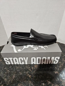 Zapatos mocasines de verano Stacy Adams Del Moc con puntera negros 25533-001 - Imagen 1 de 6