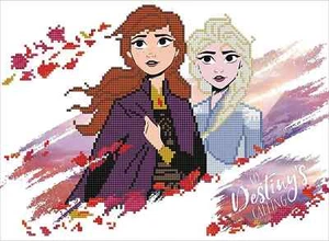 Diamond Dotz Kit Intermedio Disney Anna ed Elsa - Foto 1 di 6